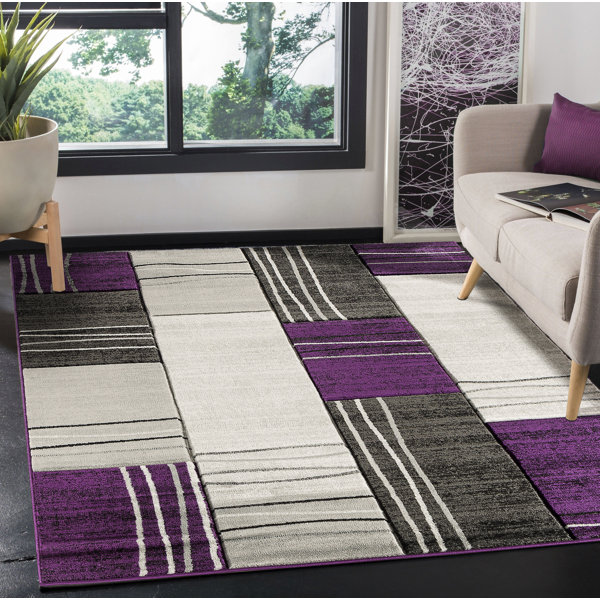 Ivy Bronx Alvie Patchwork Area Rug in Purple & Reviews Wayfair